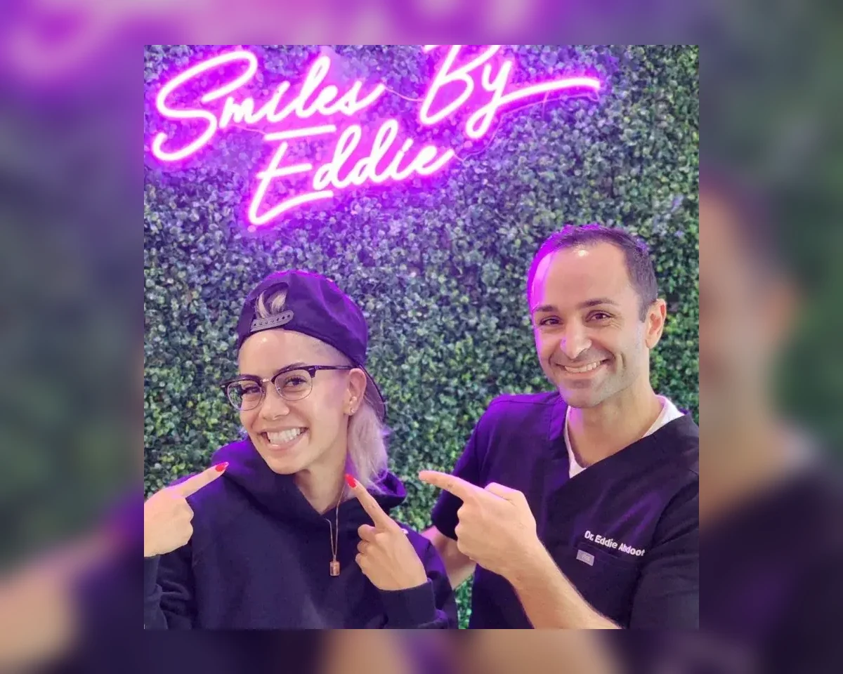 Dr. Ahdoot and a smiling patient at Smiles by Eddie